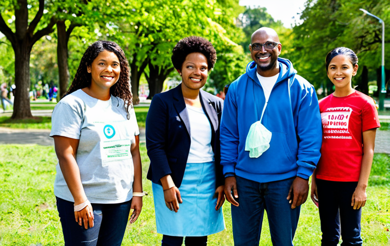 **
"A diverse group of people participating in a community cleanup event in a park, fully clothed, appropriate attire, safe for work, depicting civic engagement, natural pose, well-formed hands, professional photography, family-friendly, bright daylight, perfect anatomy, correct proportions."
**