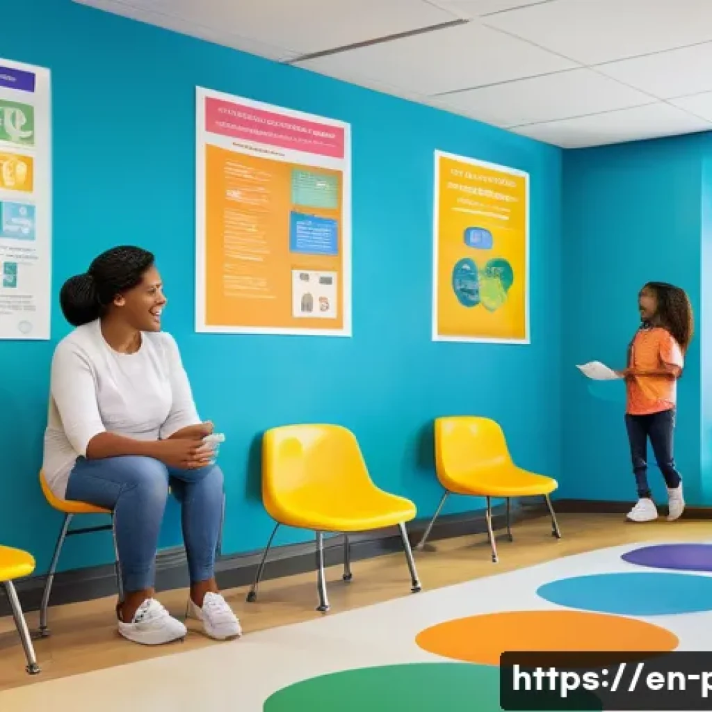 사회정책과 복지국가 - A vibrant urban community center scene showing diverse families and children engaged in free educati...